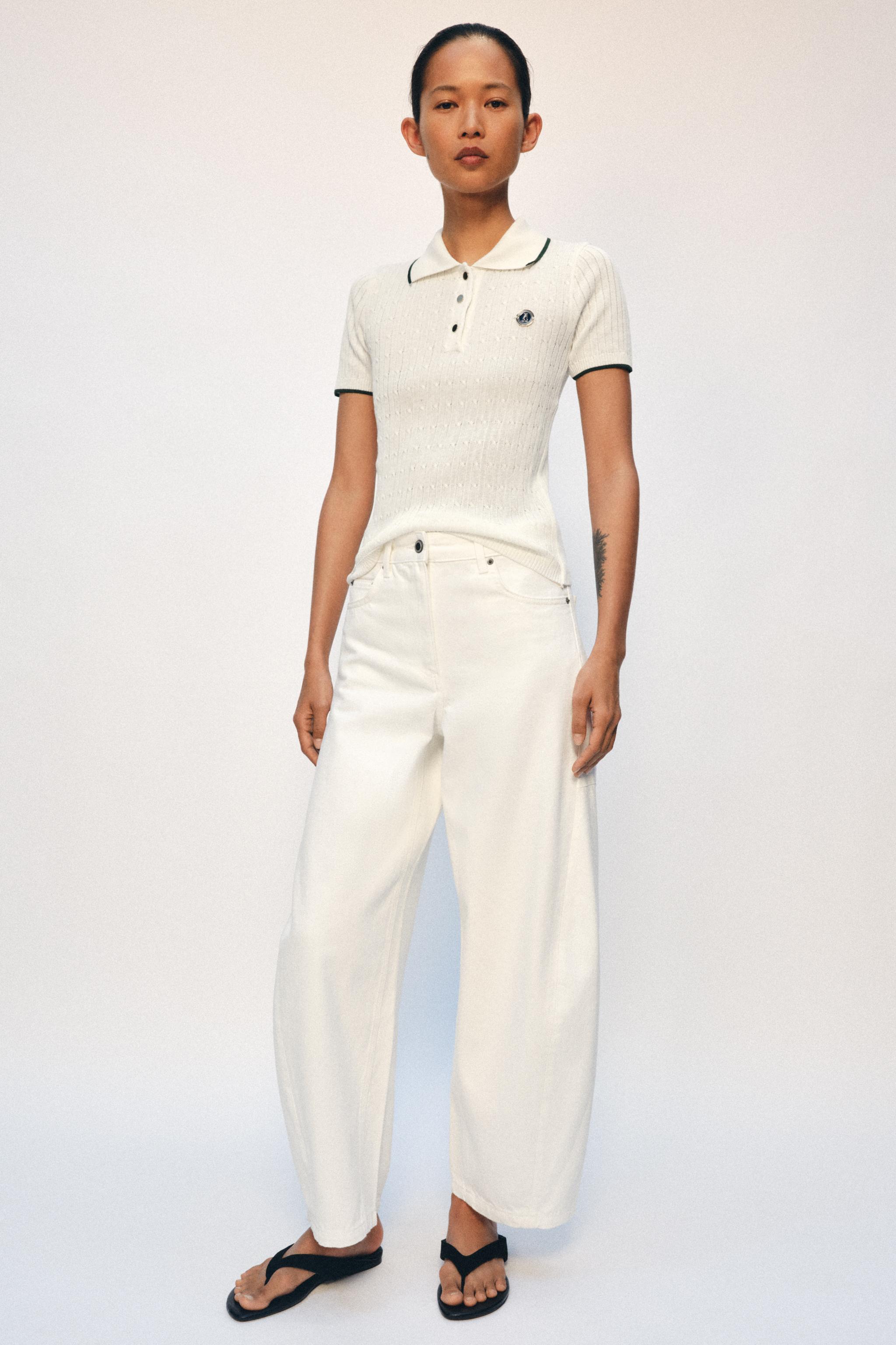 CONTRAST RIBBED POLO ZA